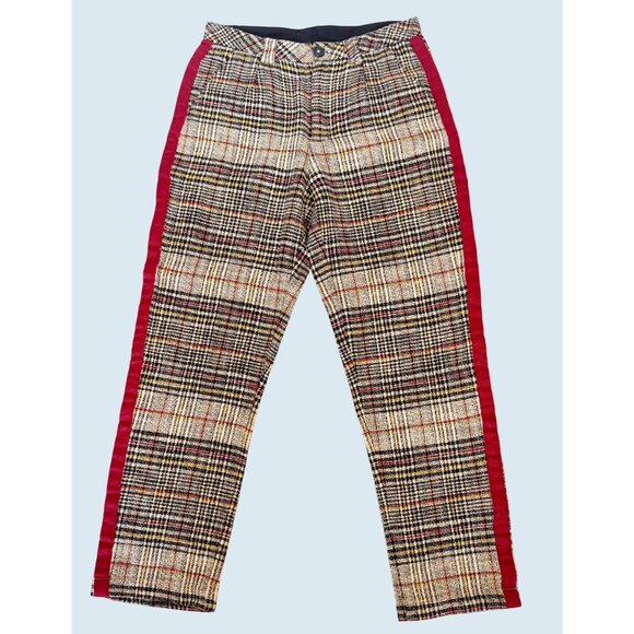 FREE PEOPLE Good Vibes Mid Rise Straight Leg Plaid Pants Sz 6 - Picture 2 of 8